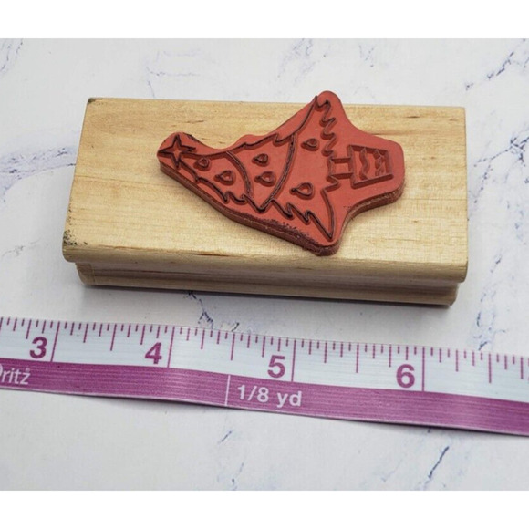 Whimsical Christmas Tree Wood Mounted Rubber Stamp by Canadian Maple Collection - Picture 6 of 7